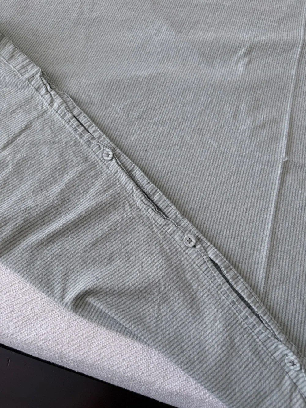 Minimalist Tonal Stripe Sage Green Cotton Duvet Cover Queen Size